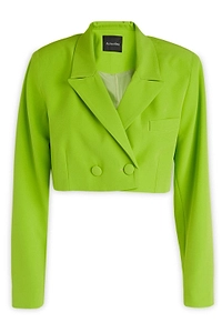 Actualee Cropped Double-Breasted Blazer