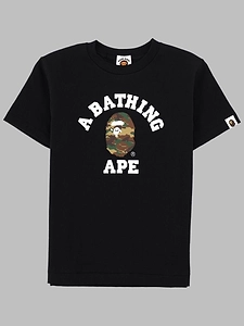 A Bathing Ape® Kids Camo College Logo T-Shirt