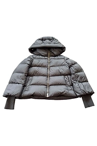 Add Hooded Cropped Down Jacket