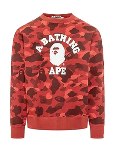 A Bathing Ape® Logo Camo Crewneck Sweatshirt