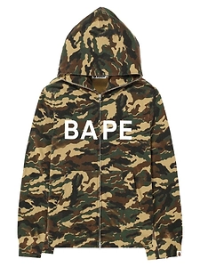 A Bathing Ape® Logo Print Zip-Up Hoodie