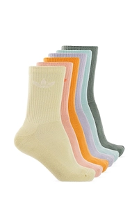 Adidas Originals Six Pairs Trefoil Cushion Crew Socks