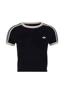 Adidas Ribbed Knit Three-Stripes T-Shirt