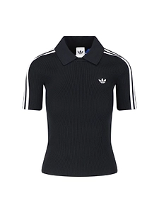 Adidas Originals Short-Sleeved Ribbed Polo Top