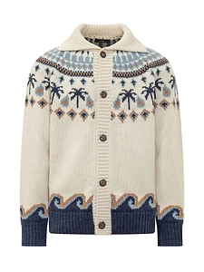Alanui Fair Isle Palm Knit Cardigan