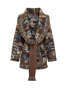 Alanui Tex-Hawaii Belted Fringe Cardigan