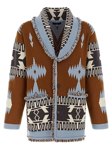 Alanui Icon Fringed Jacquard Cardigan