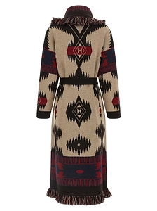 Alanui Icon Fringed Jacquard Long Coat