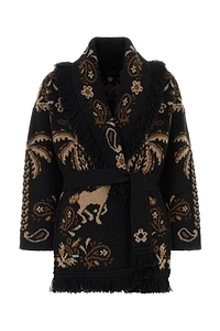 Alanui Island Roots Belted Fringe Cardigan