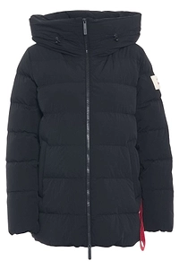 After Label Logo Patch Hooded Coat