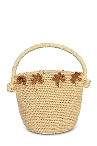Alanui Palm-Tree Appliqué Open-Top Beach Bag