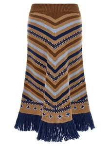 Alanui Sweet Winter Fringed Knitted Skirt