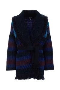 Alanui X Suicoke Striped Belted Cardigan