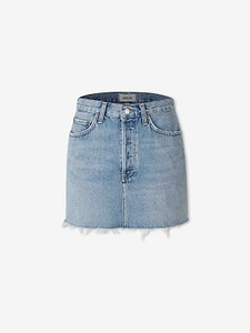 Agolde Distressed V-Waist Mini Skirt