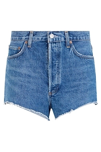 Agolde Frayed Hem Denim Shorts