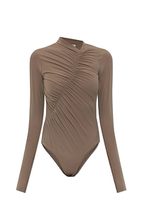 Lupin Ruched Long-Sleeve Bodysuit