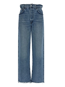 Lyonne Paperbag Wide-Leg Jeans