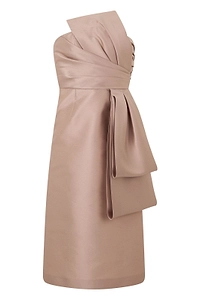 Alberta Ferretti Draped Sash Strapless Dress