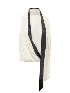 Alberta Ferretti Draped Scarf-Neck Top