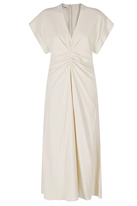 Alberta Ferretti Draped V-Neck Dress