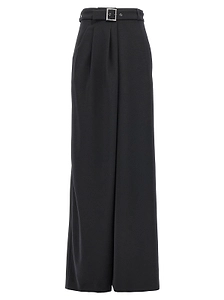 Alberta Ferretti High-Waist Wide-Leg Belted Trousers