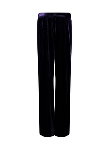 Alberta Ferretti High-Waist Velvet Palazzo Trousers