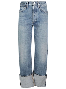 Agolde Wide-Leg Cuffed Jeans