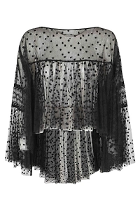 Alberta Ferretti Dotted Tulle Blouse