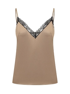 Alberta Ferretti Lace-Detailed Satin Top