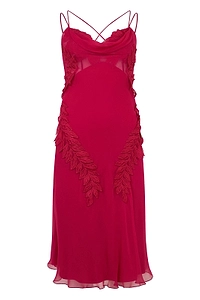Alberta Ferretti Leaf Lace Midi Dress