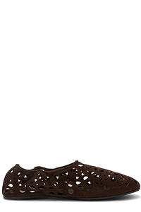 AlaÏA Laser-Cut Almond Toe Flat Shoes