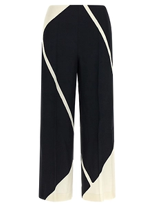 Alberta Ferretti Geometric Wide-Leg Cropped Pants