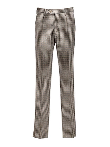 Checked Pleated Pants