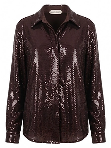 Alberta Ferretti Glossy Sequin Shirt