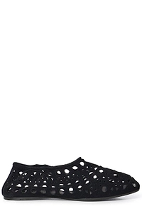 AlaÏA Laser-Cut Almond Toe Flat Shoes