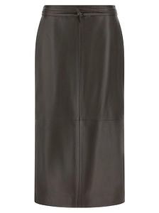 Alberta Ferretti Panelled Leather Midi Skirt