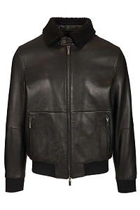 Detachable Collar Leather Jacket