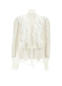 Alberta Ferretti Plastron-Detailed Long-Sleeved Shirt