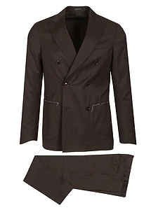 Double-Breasted Herringbone Suit