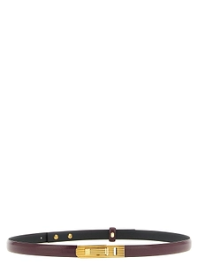 Alberta Ferretti Ribbed Buckle Thin Belt