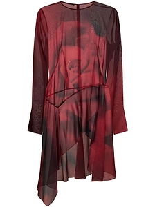 Alberta Ferretti Rose-Printed Long-Sleeved Top