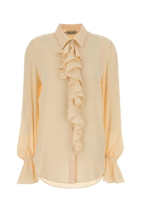 Alberta Ferretti Ruffled Crepe Shirt
