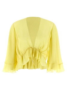 Alberta Ferretti Ruffled Drawstring Shirt