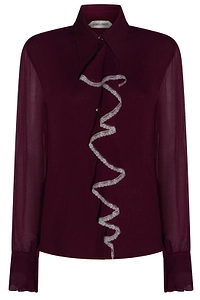 Alberta Ferretti Ruffled Lace Shirt