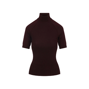 AlaÏA Ribbed High Neck Top