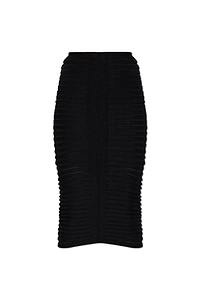 AlaÏA Ribbed-Knit Midi Skirt
