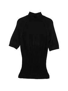 AlaÏA Ribbed Mock-Neck Knitted Top