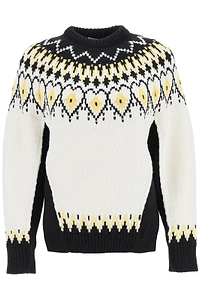Alexander Mcqueen Intarsia Funnel Neck Knitted Jumper