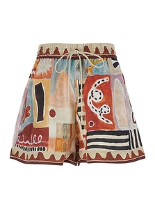 Alemais Drawstring All Over Geometric Shorts