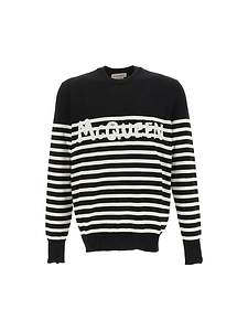 Alexander Mcqueen Logo Detailed Striped Sweater